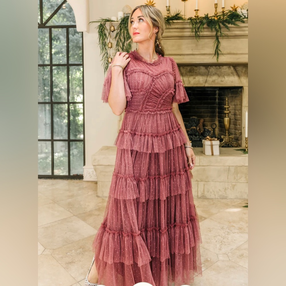 Ivy city WHIMSICAL DRESS IN MULBERRY XS new